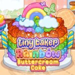 Bolo de creme de manteiga arco-íris Tiny Baker
